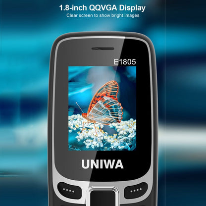 UNIWA E1805, 1.77 inch, SC6531E, 21 Keys, Support Bluetooth, Torch, FM, MP3, MP4, GSM, Dual SIM (Black) - UNIWA by UNIWA | Online Shopping UK | buy2fix