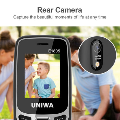 UNIWA E1805, 1.77 inch, SC6531E, 21 Keys, Support Bluetooth, Torch, FM, MP3, MP4, GSM, Dual SIM (Black) - UNIWA by UNIWA | Online Shopping UK | buy2fix