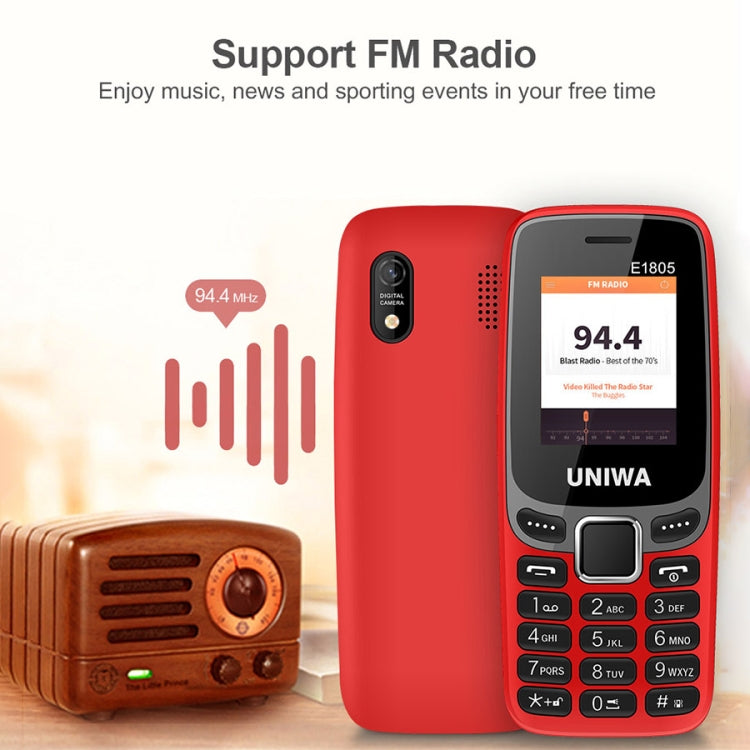 UNIWA E1805, 1.77 inch, SC6531E, 21 Keys, Support Bluetooth, Torch, FM, MP3, MP4, GSM, Dual SIM (Blue) - UNIWA by UNIWA | Online Shopping UK | buy2fix