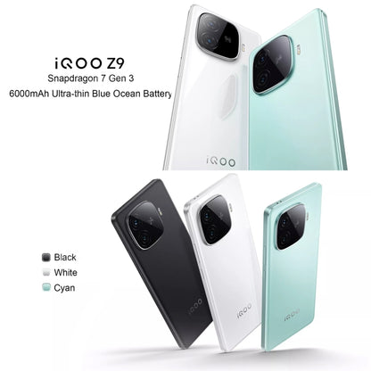 vivo iQOO Z9, Dual Back Cameras, 12GB+512GB, Face ID Screen Fingerprint Identification, 6.78 inch Android 14.0 OriginOS 4 Snapdragon 7 Gen 3 Octa Core 2.63GHz, OTG, NFC, Network: 5G, Support Google Play (Black) - vivo by vivo | Online Shopping UK | buy2fix