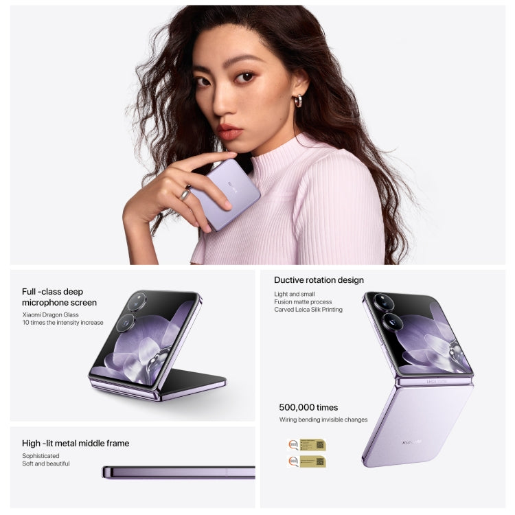 Xiaomi MIX Flip, 16GB+1TB, 6.86 inch + 4.01 inch Xiaomi HyperOS Snapdragon 8 Gen 3 Octa Core 4nm up to 3.3GHz, NFC, Network: 5G (Phantom Purple) - Xiaomi MI by Xiaomi | Online Shopping UK | buy2fix