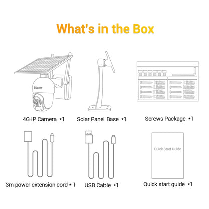 ESCAM QF450 HD 1080P 4G US Version Solar Powered IP Camera with 128G Memory, Support Two-way Audio & PIR Motion Detection & Night Vision & TF Card - Dome Camera by ESCAM | Online Shopping UK | buy2fix