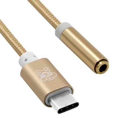 ENKAY Hat-Prince USB-C / Type-C to 3.5mm Nylon Woven Audio Adapter, Length: about 10cm(Gold) - Type-C Adapter by ENKAY | Online Shopping UK | buy2fix