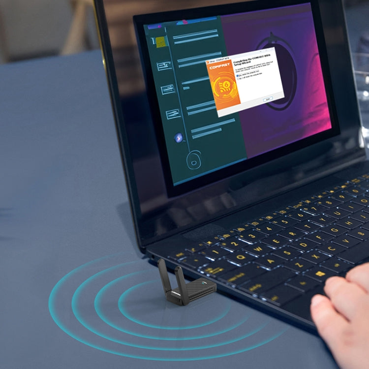 COMFAST CF-952AX V2 1800Mbps Dual Band Wireless Network Card WiFi6 USB Adapter - USB Network Adapter by COMFAST | Online Shopping UK | buy2fix