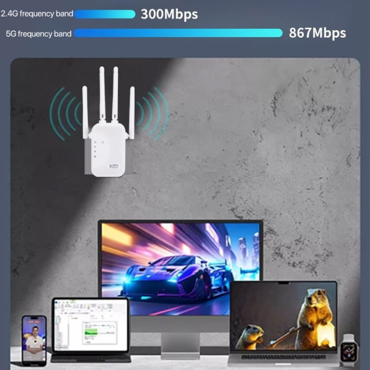 SM-010 Four-antenna 300M Repeater WiFi Wireless Router (US Plug) - Wireless Routers by buy2fix | Online Shopping UK | buy2fix