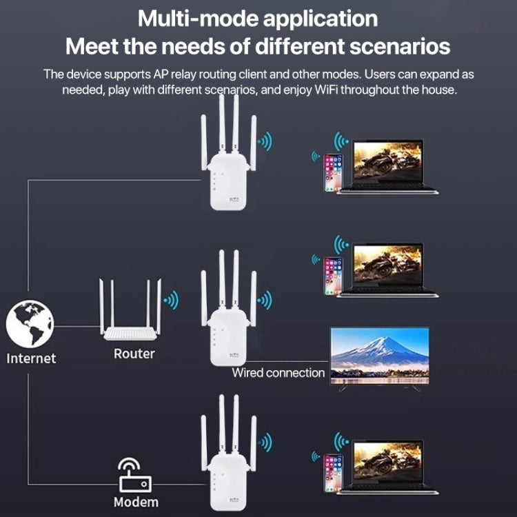 SM-010 Four-antenna 300M Repeater WiFi Wireless Router (US Plug) - Wireless Routers by buy2fix | Online Shopping UK | buy2fix