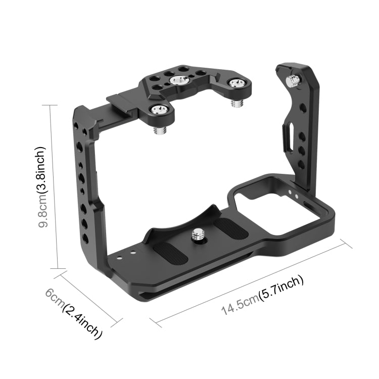 For Sony ILME-FX30 / FX3 PULUZ Metal Camera Cage Stabilizer Rig with NOTA Slider(Black) - Camera Cage by PULUZ | Online Shopping UK | buy2fix