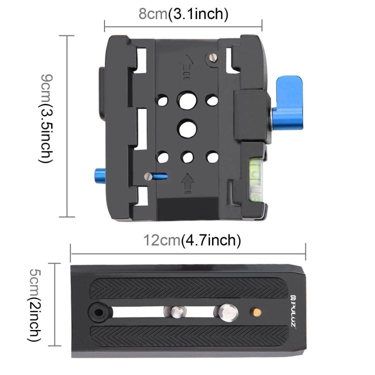 PULUZ Quick Release Clamp Adapter + Quick Release Plate for  DSLR & SLR Cameras(Black) - Quick Release Plate by PULUZ | Online Shopping UK | buy2fix