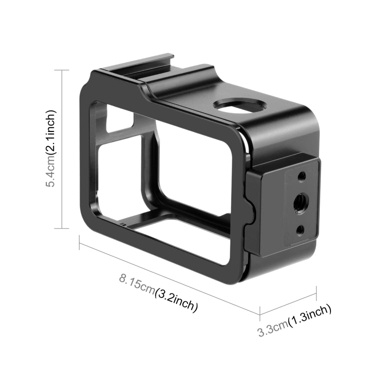 For DJI Osmo Action 4 / 3 PULUZ Metal Cage Expansion Adapter Frame with Cold Shoe (Black) -  by PULUZ | Online Shopping UK | buy2fix