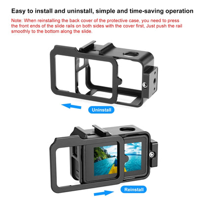 For DJI Osmo Action 4 / 3 PULUZ Metal Cage Expansion Adapter Frame with Cold Shoe (Black) -  by PULUZ | Online Shopping UK | buy2fix