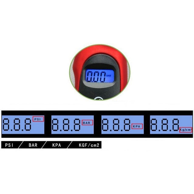 Digital Tire Gauge with LED Flash light, Pressure Range: 0-100PSI(Red) - Tire Pressure Gauges by buy2fix | Online Shopping UK | buy2fix