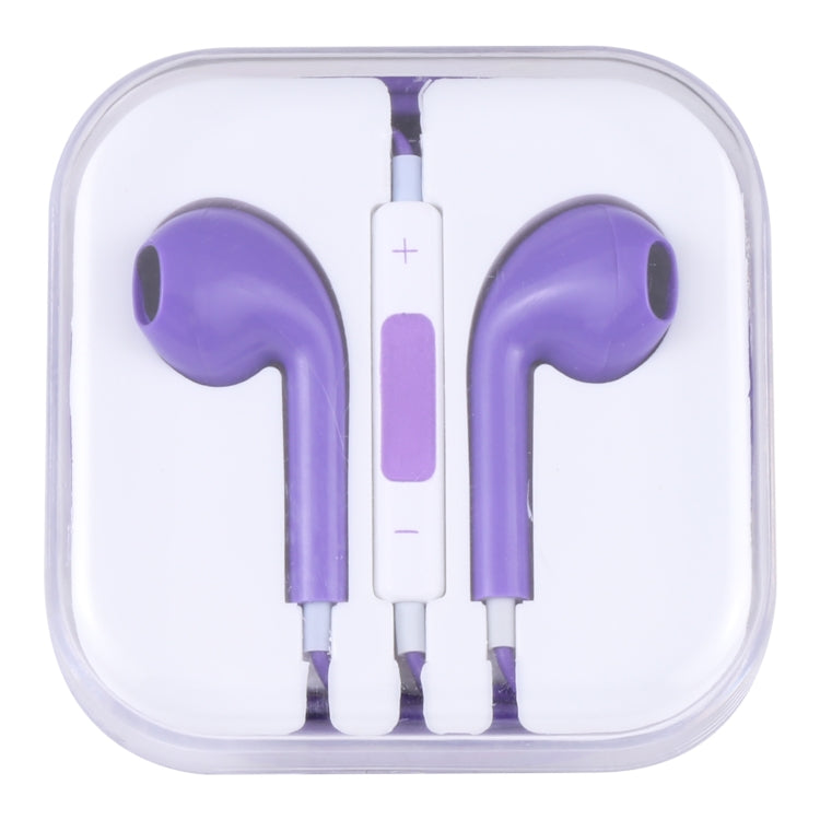 EarPods Wired Headphones Earbuds with Wired Control & Mic(Purple) - In Ear Wired Earphone by buy2fix | Online Shopping UK | buy2fix