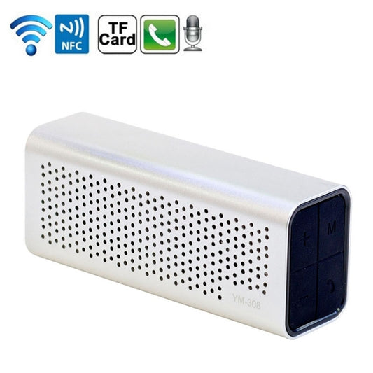 YM-308 Portable Rechargeable NFC Bluetooth Speaker, Support TF Card(Silver) - Desktop Speaker by buy2fix | Online Shopping UK | buy2fix