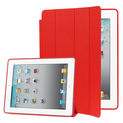 4-folding Slim Smart Cover Leather Case with Holder & Sleep / Wake-up Function for iPad 4 / New iPad (iPad 3) / iPad 2(Red) - iPad 4 & 3 & 2 Cases by buy2fix | Online Shopping UK | buy2fix