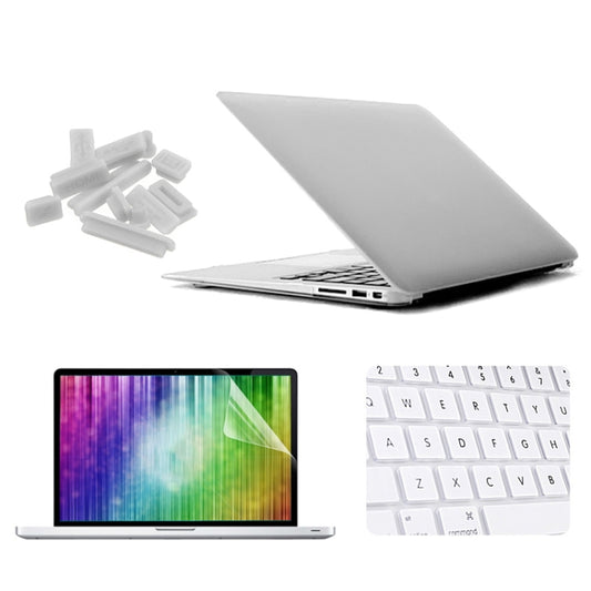 ENKAY for MacBook Air 13.3 inch (US Version) 4 in 1 Frosted Hard Shell Plastic Protective Case with Screen Protector & Keyboard Guard & Anti-dust Plugs(White) - MacBook Air Cases by ENKAY | Online Shopping UK | buy2fix