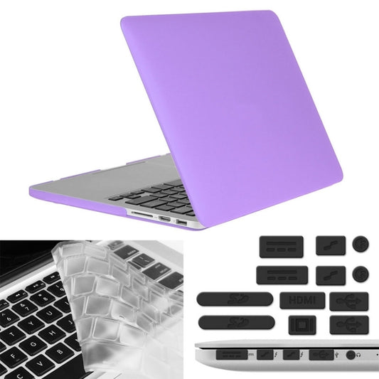 ENKAY for Macbook Pro Retina 13.3 inch (US Version) / A1425 / A1502 Hat-Prince 3 in 1 Frosted Hard Shell Plastic Protective Case with Keyboard Guard & Port Dust Plug(Purple) - MacBook Pro Cases by ENKAY | Online Shopping UK | buy2fix