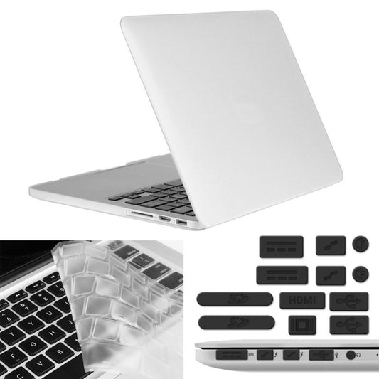 ENKAY for Macbook Pro Retina 15.4 inch (US Version) / A1398 Hat-Prince 3 in 1 Frosted Hard Shell Plastic Protective Case with Keyboard Guard & Port Dust Plug(White) - MacBook Pro Cases by ENKAY | Online Shopping UK | buy2fix