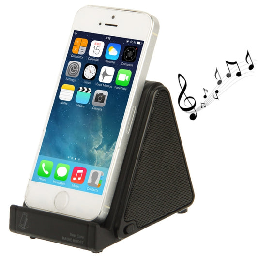 Wireless Magic Audio Amplifying Induction Speaker Holder for iPhone 5 & 5S & 5C / 4 & 4S (Black) - Desktop Speaker by buy2fix | Online Shopping UK | buy2fix