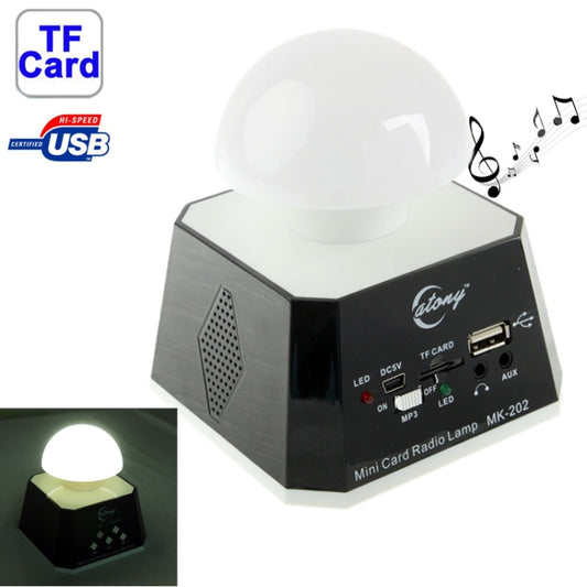 CT-0019 Multi LED Lights Speaker with FM Radio, Support TF Card(Black) - Desktop Speaker by buy2fix | Online Shopping UK | buy2fix