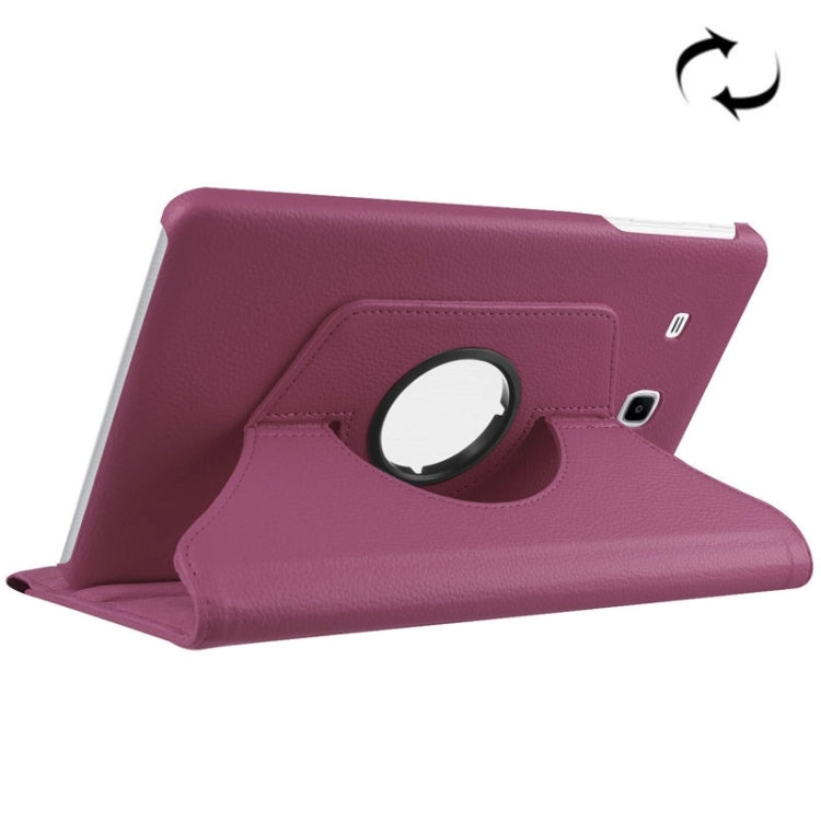 Litchi Texture Horizontal Flip Solid Color Leather Case with 360 Degrees Rotation Holder for Galaxy Tab E 9.6 / T560 / T561(Purple) - Other Galaxy Tab PC by buy2fix | Online Shopping UK | buy2fix