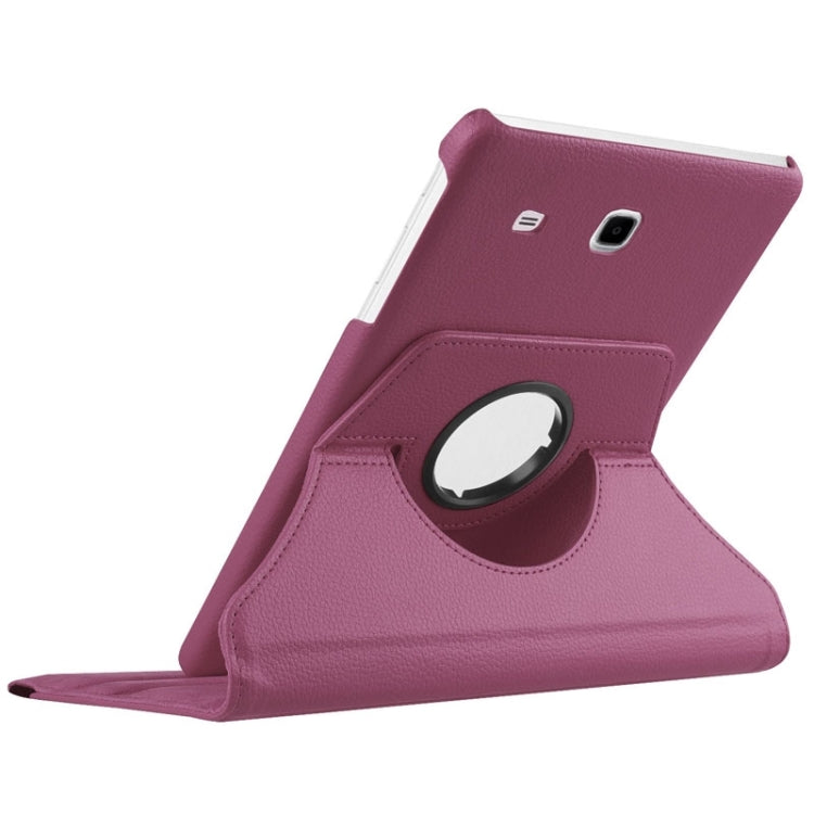 Litchi Texture Horizontal Flip Solid Color Leather Case with 360 Degrees Rotation Holder for Galaxy Tab E 9.6 / T560 / T561(Purple) - Other Galaxy Tab PC by buy2fix | Online Shopping UK | buy2fix