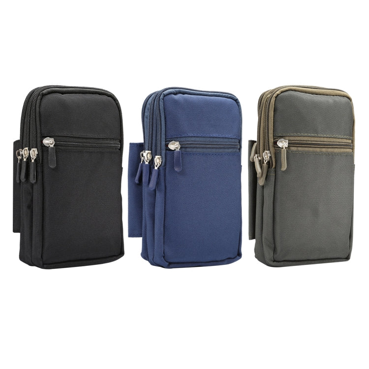 7 inch and Below Universal Polyester Men Vertical Style Case Waist Bag with Belt Hole & Climbing Buckle, For iPhone, Samsung, Sony, Huawei, Meizu, Lenovo, ASUS, Oneplus, Xiaomi, Cubot, Ulefone, Letv, DOOGEE, Vkworld, and other (Dark Blue) - More iPhone Cases by buy2fix | Online Shopping UK | buy2fix