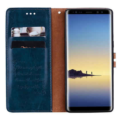 For Samsung Galaxy Note 8 Business Style Oil Wax Texture Horizontal Flip Leather Case with Holder & Card Slots & Wallet(Blue) - More Brand by buy2fix | Online Shopping UK | buy2fix