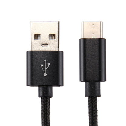 Knit Texture USB to USB-C / Type-C Data Sync Charging Cable, Cable Length: 1m, 3A Total Output, 2A Transfer Data(Black) - USB-C & Type-C Cable by buy2fix | Online Shopping UK | buy2fix