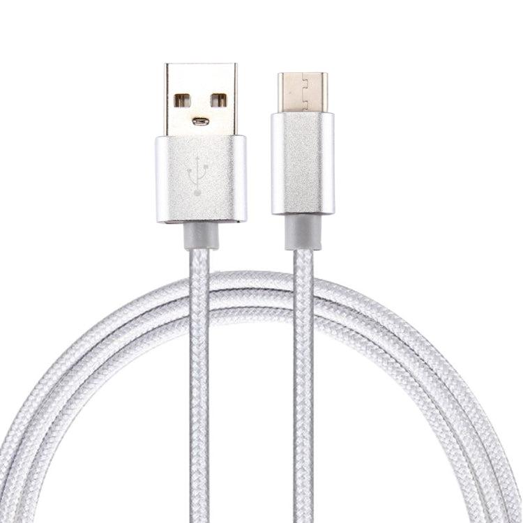 Knit Texture USB to USB-C / Type-C Data Sync Charging Cable, Cable Length: 3m, 3A Total Output, 2A Transfer Data(Silver) - USB-C & Type-C Cable by buy2fix | Online Shopping UK | buy2fix