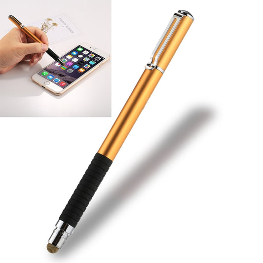 Universal 2 in 1 Multifunction Round Thin Tip Capacitive Touch Screen Stylus Pen, For iPhone, iPad, Samsung, and Other Capacitive Touch Screen Smartphones or Tablet PC(Gold) - Stylus Pen by buy2fix | Online Shopping UK | buy2fix