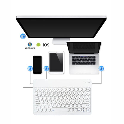 X3 10 inch Universal Tablet Round Keycap Wireless Bluetooth Keyboard (Pink) - Universal Keyboard by buy2fix | Online Shopping UK | buy2fix