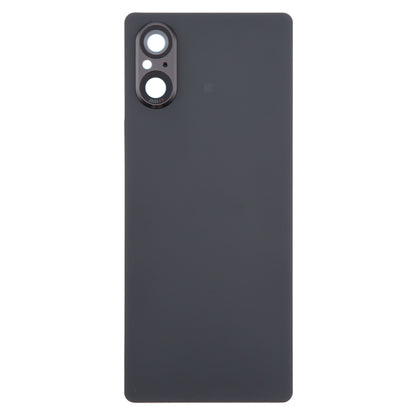 For Sony Xperia 5 V Battery Back Cover with Camera Lens Cover(Black) - Back Cover by buy2fix | Online Shopping UK | buy2fix