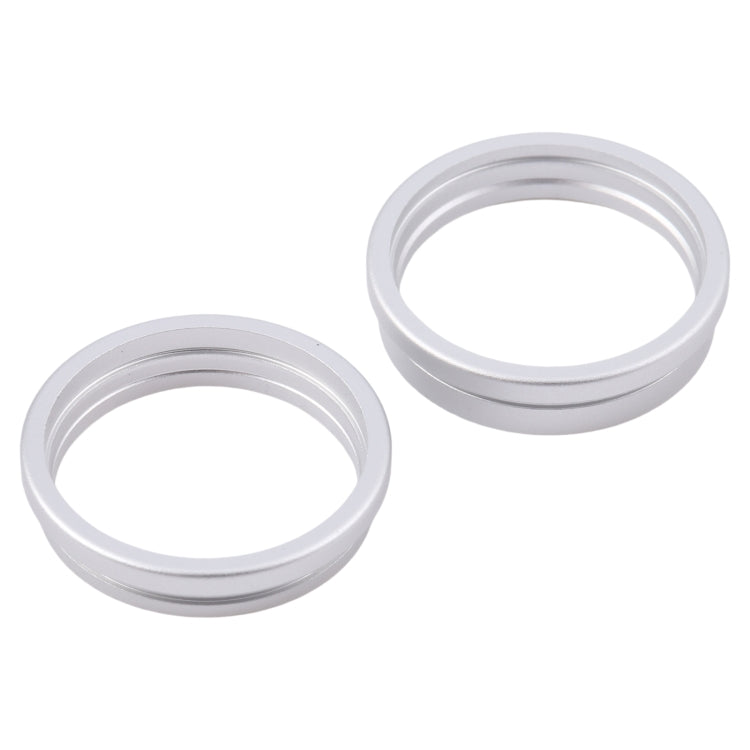 For iPhone 16 Plus 2pcs/set Rear Camera Glass Lens Metal Outside Protector Hoop Ring (Silver) -  by buy2fix | Online Shopping UK | buy2fix