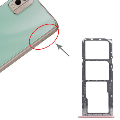 For Nokia C32 Original SIM Card Tray + SIM Card Tray + Micro SD Card Tray (Pink) - Card Tray by buy2fix | Online Shopping UK | buy2fix