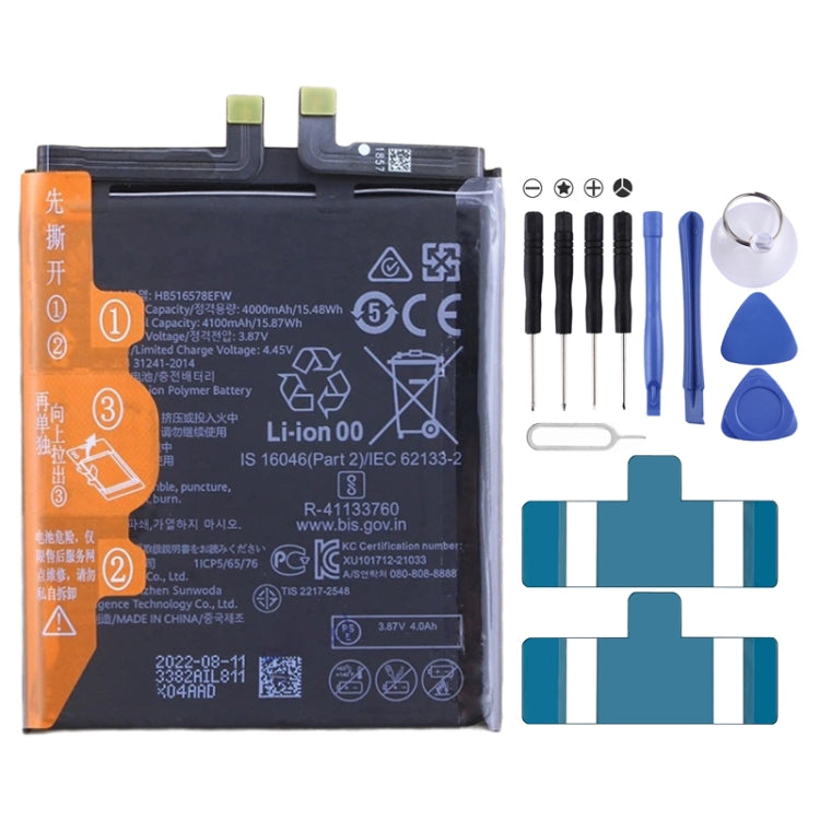 4100mAh Battery Replacement For Huawei P50 ABR-AL00 ABR-AL80 / P50E ABR-AL60 ABR-AL90 HB516578EFW - For Huawei by buy2fix | Online Shopping UK | buy2fix