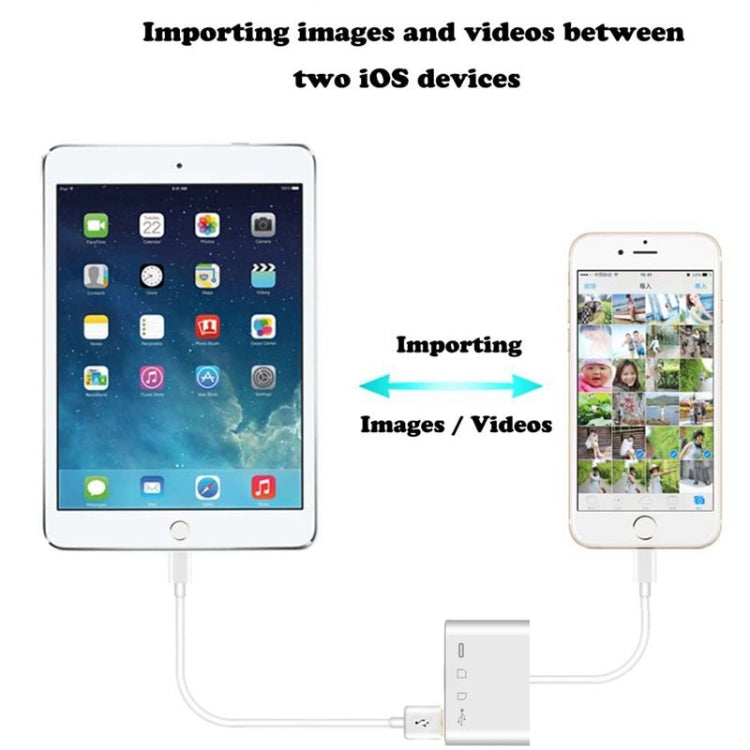 ZS-S1827 4 in 1 SD Card + TF Card + 8 Pin Charge + USB Interface to 8 Pin Interface Camera Reader Adapter, Support All iOS System - Converter & Adapter by buy2fix | Online Shopping UK | buy2fix