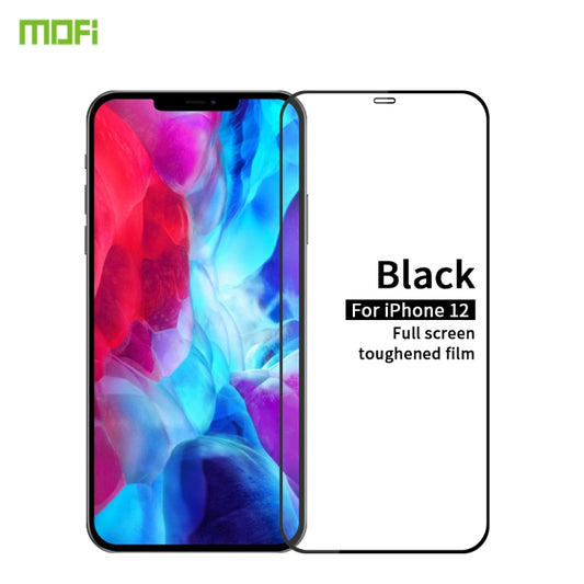 For iPhone 12 / 12 Pro MOFI 9H 2.5D Full Screen Tempered Glass Film(Black) - iPhone 12 / 12 Pro Tempered Glass by MOFI | Online Shopping UK | buy2fix