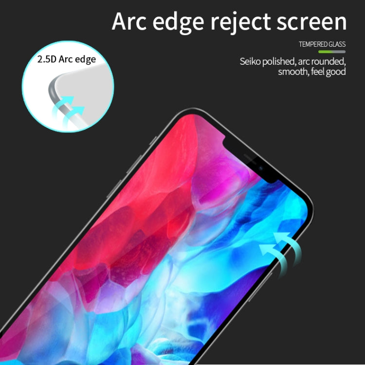 For iPhone 12 / 12 Pro MOFI 9H 2.5D Full Screen Tempered Glass Film(Black) - iPhone 12 / 12 Pro Tempered Glass by MOFI | Online Shopping UK | buy2fix
