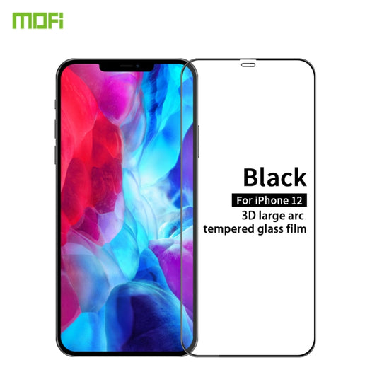 For iPhone 12 mini MOFI 9H 3D Explosion-proof Curved Screen Tempered Glass Film(Black) - iPhone 12 mini Tempered Glass by MOFI | Online Shopping UK | buy2fix