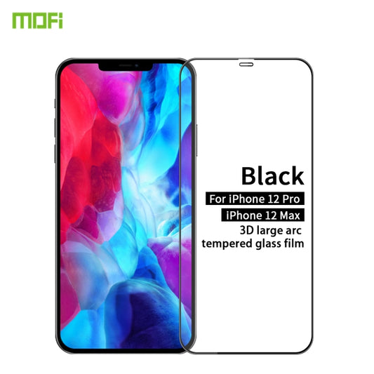 For iPhone 12 / 12 Pro MOFI 9H 3D Explosion-proof Curved Screen Tempered Glass Film(Black) - iPhone 12 / 12 Pro Tempered Glass by MOFI | Online Shopping UK | buy2fix