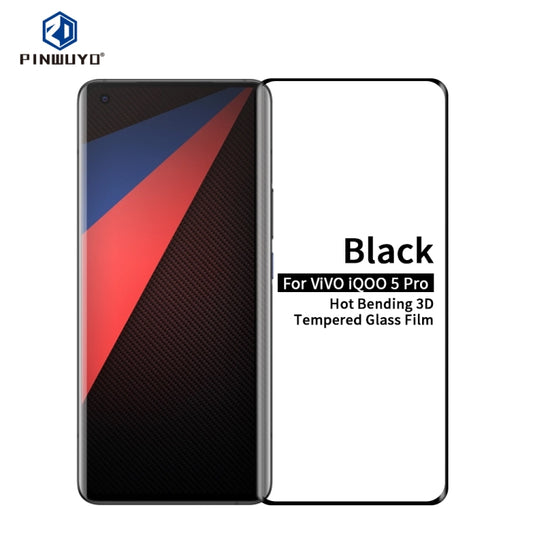 For vivo iQOO5 Pro PINWUYO 9H 3D Curved Full Screen Explosion-proof Tempered Glass Film(Black) - vivo Tempered Glass by PINWUYO | Online Shopping UK | buy2fix