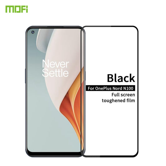 For OnePlus Nord N100 MOFI 9H 2.5D Full Screen Tempered Glass Film(Black) - OnePlus Tempered Glass by MOFI | Online Shopping UK | buy2fix