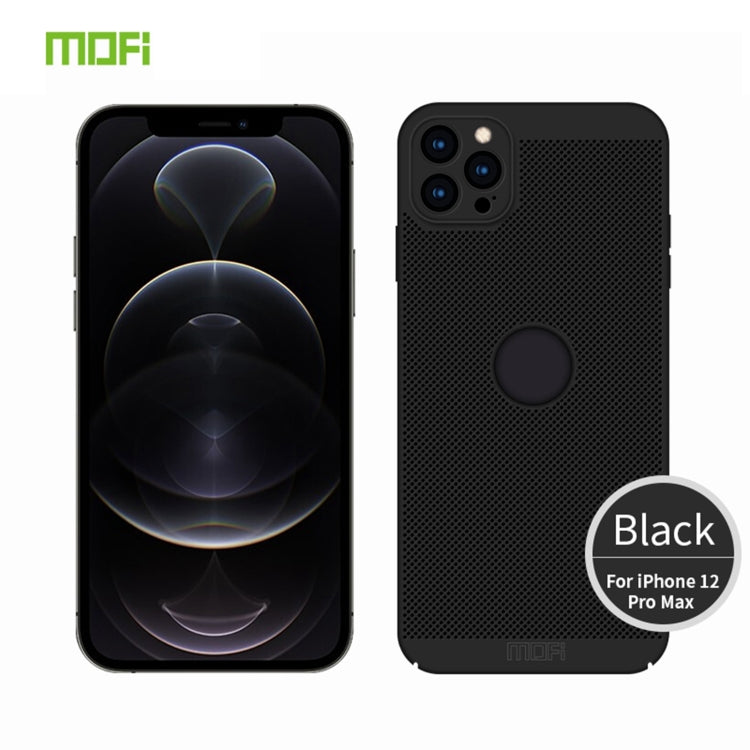 For iPhone 12 Pro Max MOFi Honeycomb Texture Breathable PC Shockproof Protective Back Cover Case(Black) - iPhone 12 Pro Max Cases by MOFI | Online Shopping UK | buy2fix