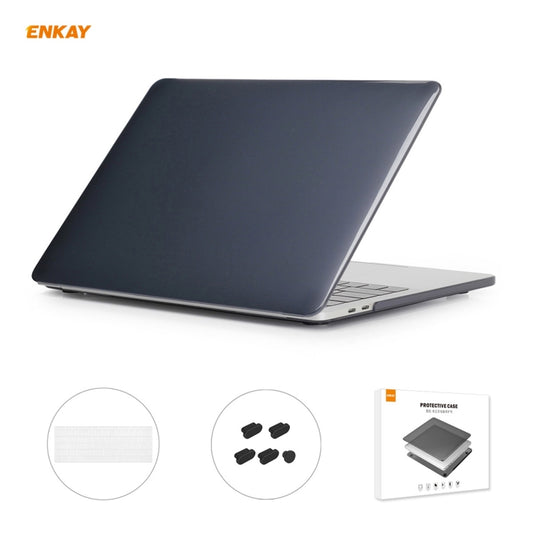 ENKAY 3 in 1 Crystal Laptop Protective Case + US Version TPU Keyboard Film + Anti-dust Plugs Set for MacBook Pro 13.3 inch A1708 (without Touch Bar)(Black) - MacBook Pro Cases by ENKAY | Online Shopping UK | buy2fix