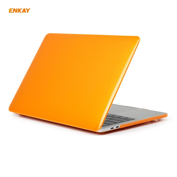 ENKAY 3 in 1 Crystal Laptop Protective Case + US Version TPU Keyboard Film + Anti-dust Plugs Set for MacBook Pro 13.3 inch A1708 (without Touch Bar)(Orange) - MacBook Pro Cases by ENKAY | Online Shopping UK | buy2fix