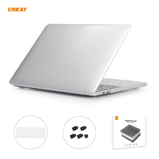 ENKAY 3 in 1 Crystal Laptop Protective Case + EU Version TPU Keyboard Film + Anti-dust Plugs Set for MacBook Pro 13.3 inch A1706 / A1989 / A2159 (with Touch Bar)(Transparent) - MacBook Pro Cases by ENKAY | Online Shopping UK | buy2fix