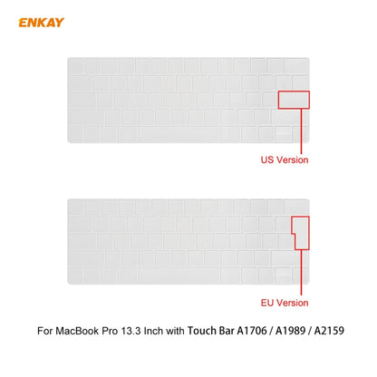 ENKAY 3 in 1 Matte Laptop Protective Case + US Version TPU Keyboard Film + Anti-dust Plugs Set for MacBook Pro 13.3 inch A1706 / A1989 / A2159 (with Touch Bar)(White) - MacBook Pro Cases by ENKAY | Online Shopping UK | buy2fix