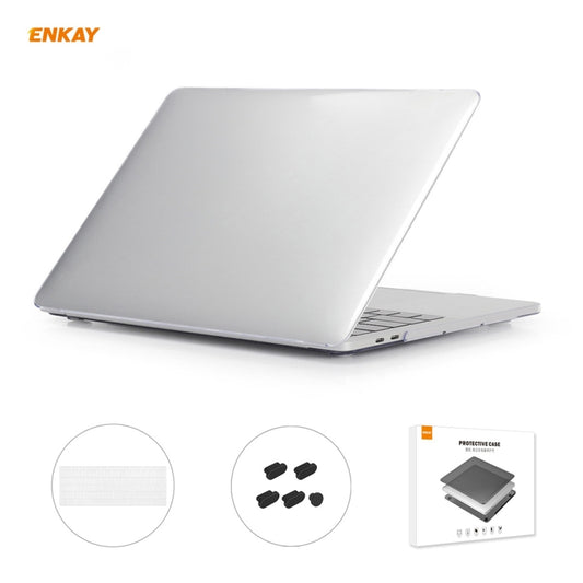 ENKAY 3 in 1 Crystal Laptop Protective Case + US Version TPU Keyboard Film + Anti-dust Plugs Set for MacBook Pro 13.3 inch A1706 / A1989 / A2159 (with Touch Bar)(Transparent) - MacBook Pro Cases by ENKAY | Online Shopping UK | buy2fix