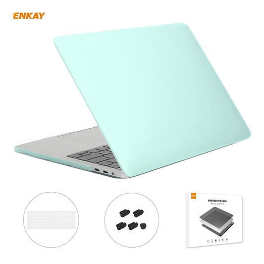 ENKAY 3 in 1 Matte Laptop Protective Case + US Version TPU Keyboard Film + Anti-dust Plugs Set for MacBook Pro 13.3 inch A1708 (without Touch Bar)(Green) - MacBook Pro Cases by ENKAY | Online Shopping UK | buy2fix