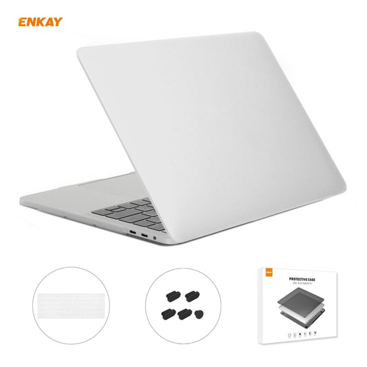 ENKAY 3 in 1 Matte Laptop Protective Case + US Version TPU Keyboard Film + Anti-dust Plugs Set for MacBook Pro 13.3 inch A1708 (without Touch Bar)(White) - MacBook Pro Cases by ENKAY | Online Shopping UK | buy2fix